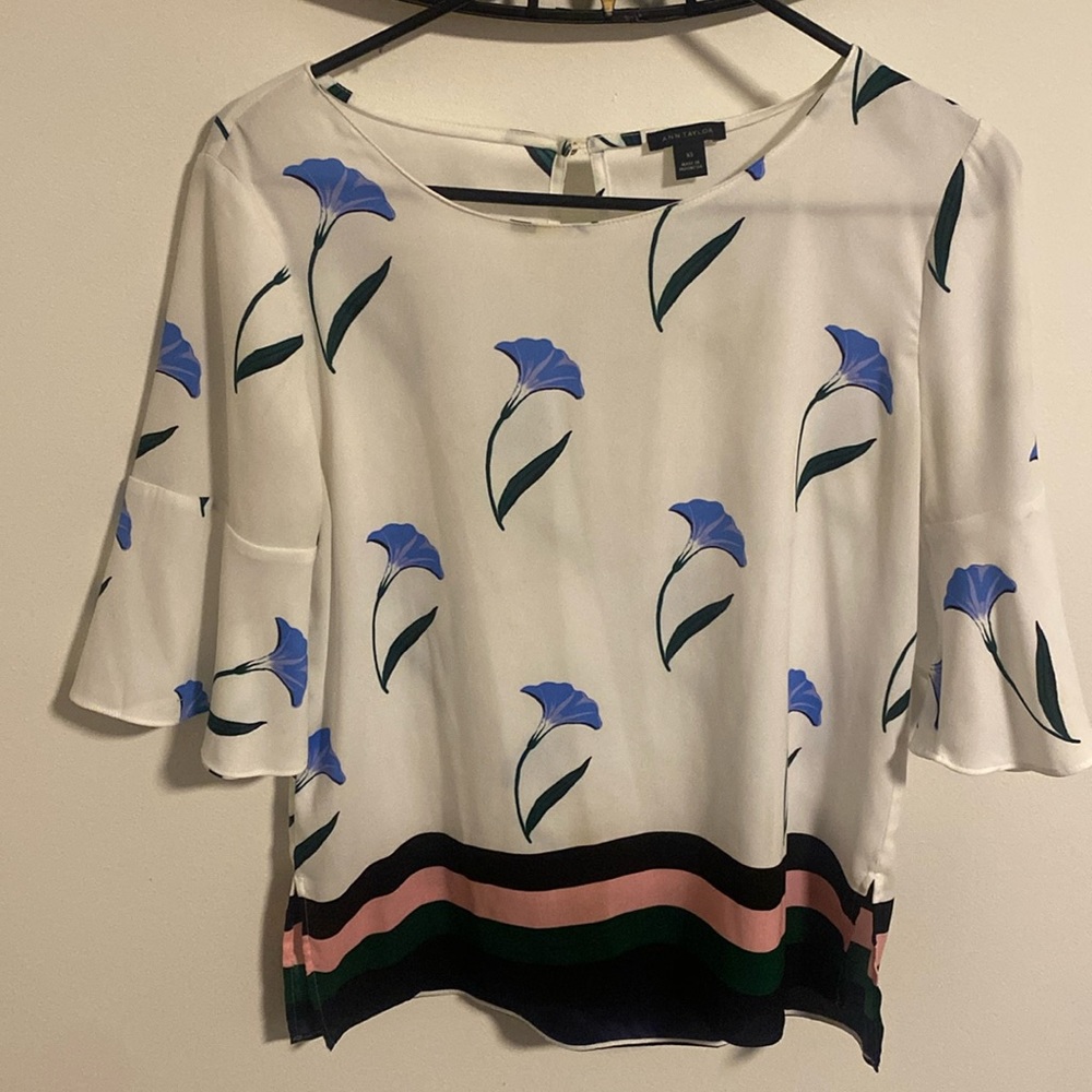 Ann Taylor mix print floral blouse